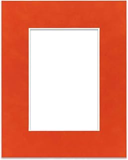 12x16 Mat Bevel Cut for 9.5x13 Photos - Acid Free Orange Suede Precut Matboard - For Pictures, Photos, Framing - 4-ply Thickness