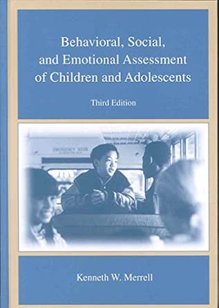 Behavioral, Social, and Emotional Assessment of Children and Adolescents 3rd Edition book cover