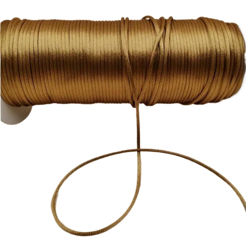 Sznurki do koralików, Pleciony sznurek do makramy 2mm wielokolorowy 10-225m(Old Gold 563,225meters whole roll)