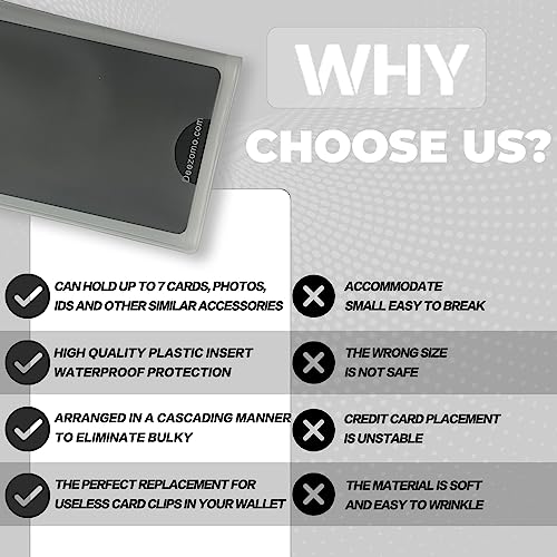 Plastic Wallet Insert for Credit Card Set of 2, Men Wallets Trifold Vinyl Credit Card Sleeves Holder (Accordion 7 Page)3