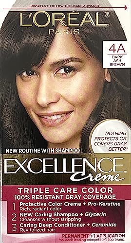 Image of L inchOreal Paris Excellence Creme 4A Dark Ash Brown Cooler Permanent Haircolor