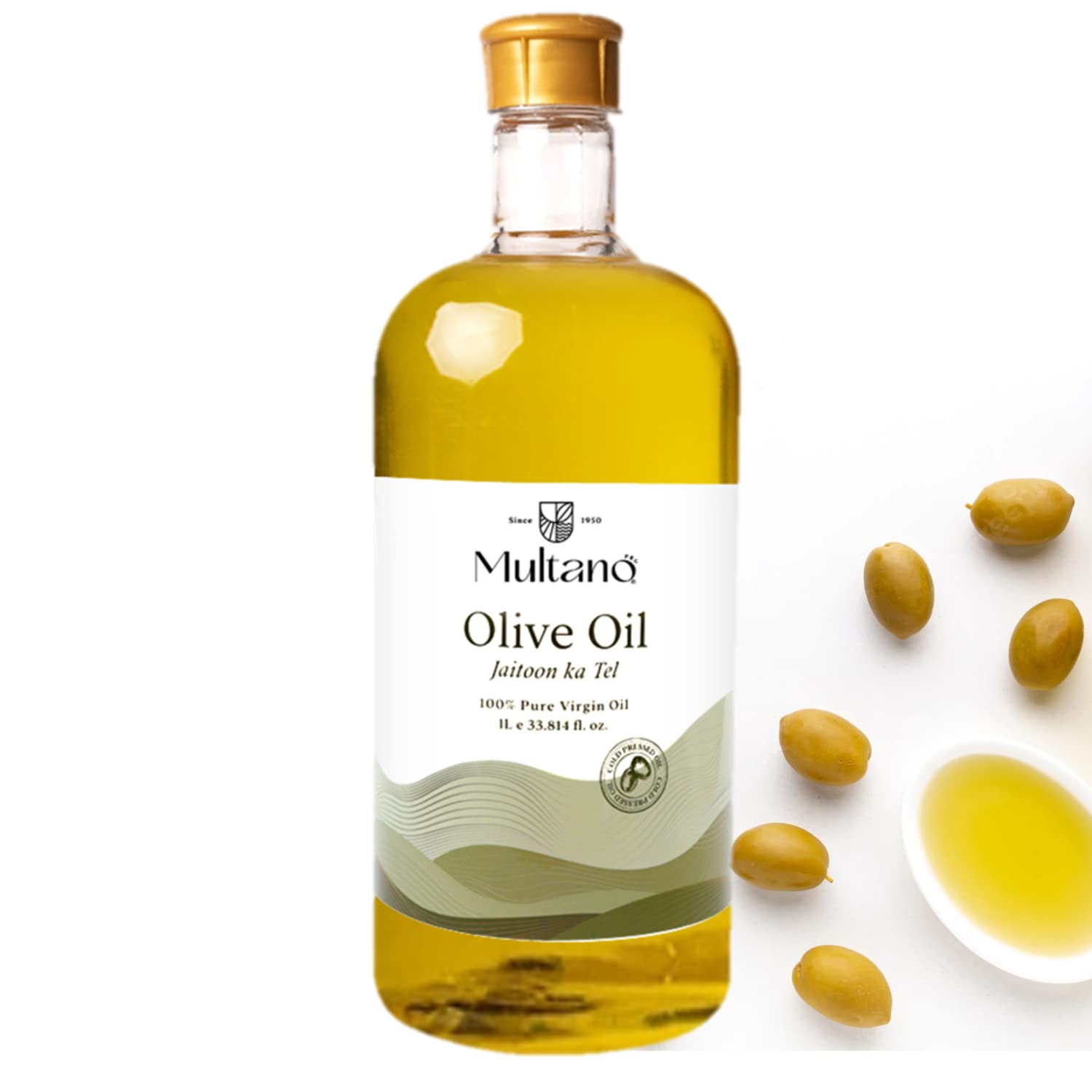 Multano Pro Cold Pressed Virgin Olive Oil, Jaitoon Ka Tel for Hair, Skin and Body Virgin Edible