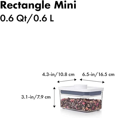 Miniatura 2 de OXO Good Grips - Contenedor POP hermético, almacenamiento de alimentos hermético, rectángulo de 0.6 cuartos de galón (juego de 4) para té y más