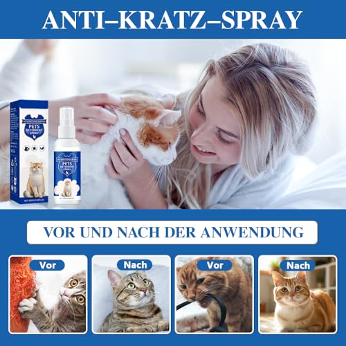 50ml Katzenabwehrspray,Natürliches Anti Kratz Spray Katzen,Fernhaltespray Katze für Innen und Außen,Against Urination&Scratching,Effektiven Katzenabwehr,Ohne Flecken & Rückstände