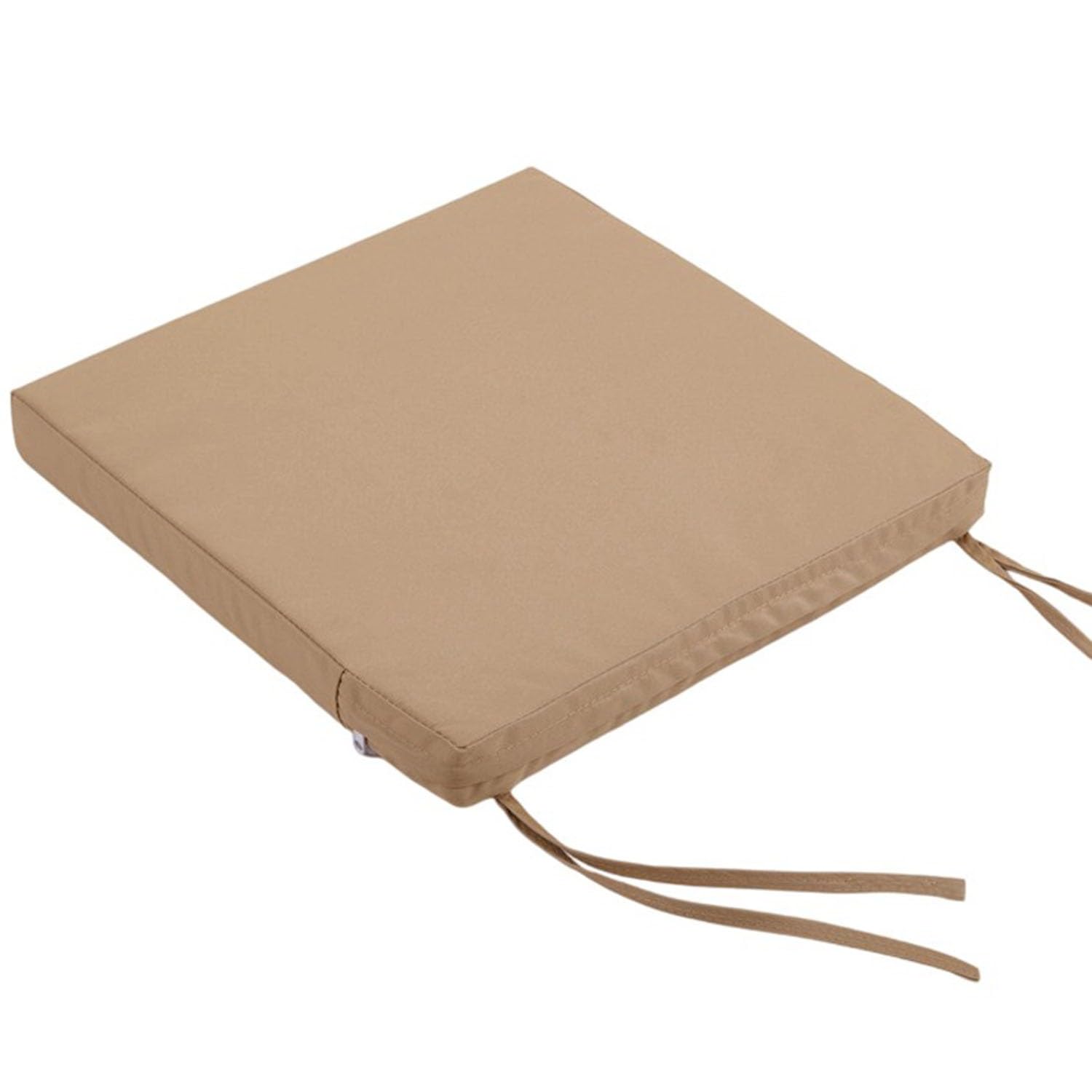 JORTUIO Outdoor Chair Cushions Waterproof Patio Chair Seat Cushions 14/15/16/18/20inch Chair Pads with Ties for Outdoor Furniture, for Garden Chair Cushion Replacement(Khaki,48x48x8cm)