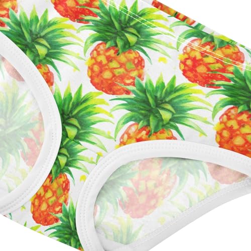 Joisal Cotton Toddlers Underwear Floral Vibrant Pineapple Yellow Green Panties for Girl Animals Briefs Girls Undies 2t4