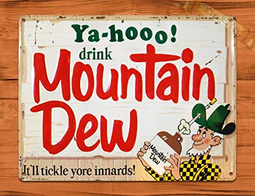 Tin Sign Yahoo Mountain Dew Vintage Soda Ads Wall Retro Decoration Home Restaurant Bar Cave Outdoor Novel Metal Tin Sign Decorative Wall 8x12 Inch