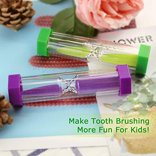 Jeowoqao Tooth Brushing Timers For Kids And Teens, 3 Minutes Hourglass Sand Timer For Brushing Tooth, Pack Of 2 #TOP4