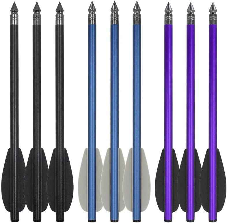 18pcs 6.3 Inch Aluminum Short Arrows Multi-Color Mini Arrows for Practice and Target Shooting with Compact Bow