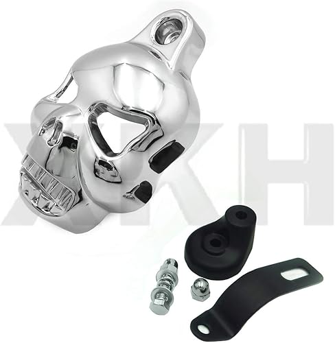 Miniatura 8 de SMT-Cubierta de cuerno de calavera cromada compatible con Harley Big Twins V-Rods Stock Cowbell 1992-2013 [B00RUEPWSE]