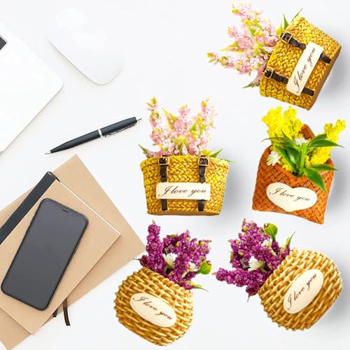 Imanes Decorativos Forma Flor Set x3 Resina Amarillo miniatura 6