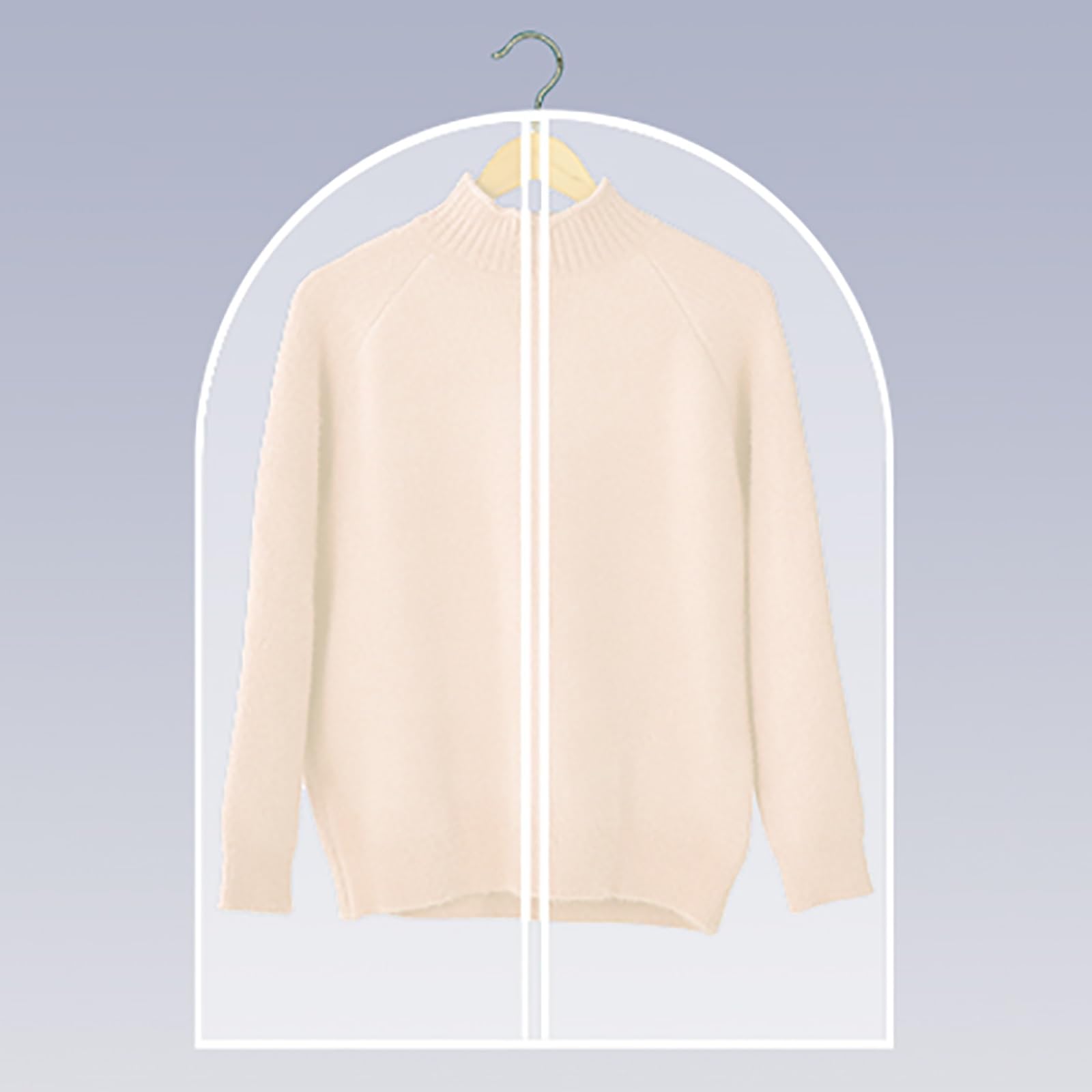 Garment Bags， Foldable Clothing Cover, Semi-transparent, for Storing Coats, Dresses, Jackets(60 * 100cm/24 * 39in)