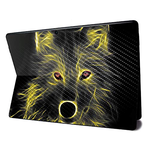 Image of MightySkins Carbon Fiber Skin for Microsoft Surface Pro X - Neon Wolf | Textured Carbon Fiber Finish | Easy to Apply, Remove, and Change Styles | Made in The USA