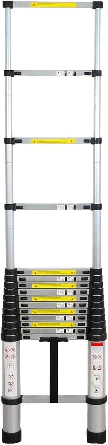 Telescoping Extension Ladder,Aluminum Telescoping Ladder,Telescopic Extension Ladder Retraction Collapsible Ladder Portable Folding Lightweight Ladder Type 1A with 4.6-23ft Max Reach