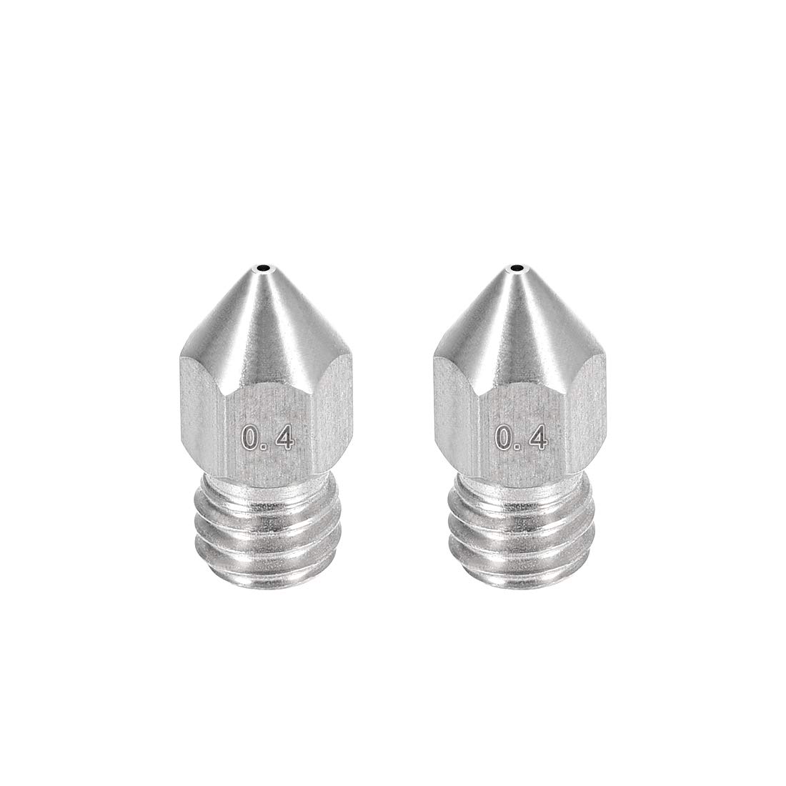 uxcell 2pcs 3D Printer Nozzle,Stainless Steel MK8 Nozzle 0.4mm,Extruder Print Head for 1.75mm Makerbot Creality CR-10 ANET A8 CR-10 M6 3D Printer-image-10