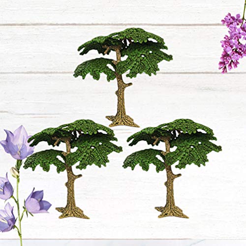 Toyvian Model Trees Cypress Miniature Artificial Tree Fake Plants Train Trees For Sand Table Models Scene Decoration 3Pcs Size S #TOP4