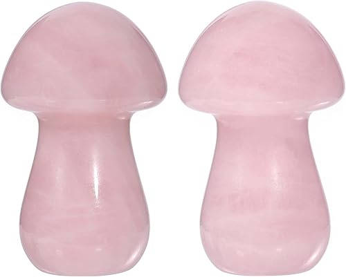 Miniatura 7 de Nupuyai Paquete de 2 mini figuras de cristal talladas de hongos de bolsillo para relajación de ansiedad, escultura de hongo pulido para jardín y