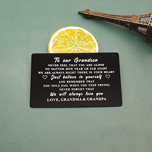 to My Grandson Wallet Card, Engraved Wallet Insert for Grandson, Grandson Inspirational Gift from Grandma Grandpa, Air Force Grandson, Birthday Gift, Graduation Christmas Gift for Grandson