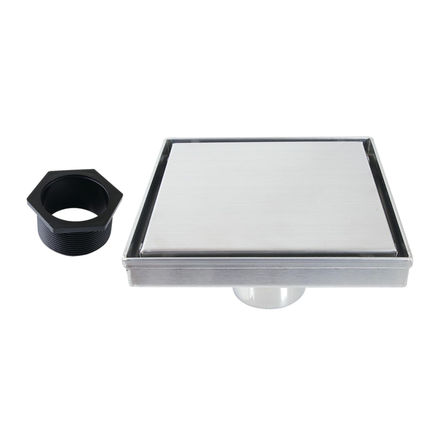 Siphon de douche carré haut de gamme finition chrome étincelant Watercourse 15,2 cm