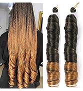 Mtmei hair French Curly Braiding Hair for Box Braids 8 Packs 24 Inch 100G/Pack Loose Wave Braidin...