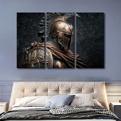 Toile murale guerrier spartiate antique, impression d'art premium