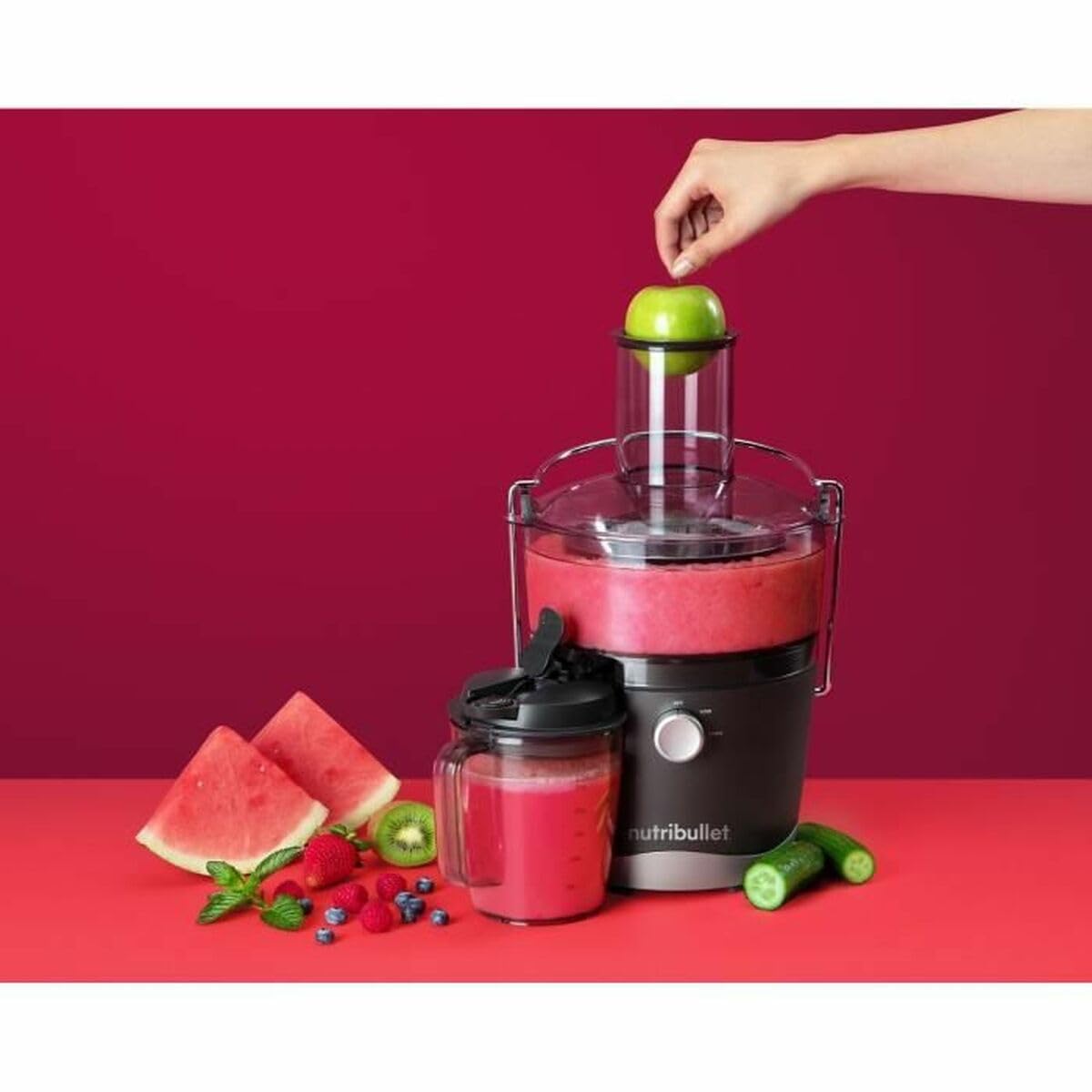 nutribullet Juicer, Estrattore di Succo a Freddo, Estrattore Frutta e Verdura, Estrattore Succo Frutta, Facile da Pulire, Vaschetta per Polpa da 1,5 L, NBJ100G