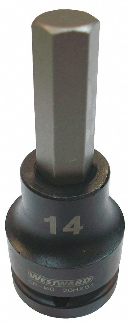 Hex Impact Socket, 3/4 in. Dr, 14mm