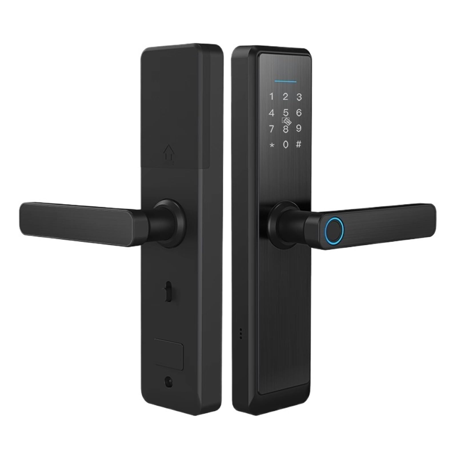 Door Locks Fingerprint WiFi Smart Door Lock with Handle Keyless Electronic Keypad Door Lock for Hotels and Offices Homes smart(Nero)