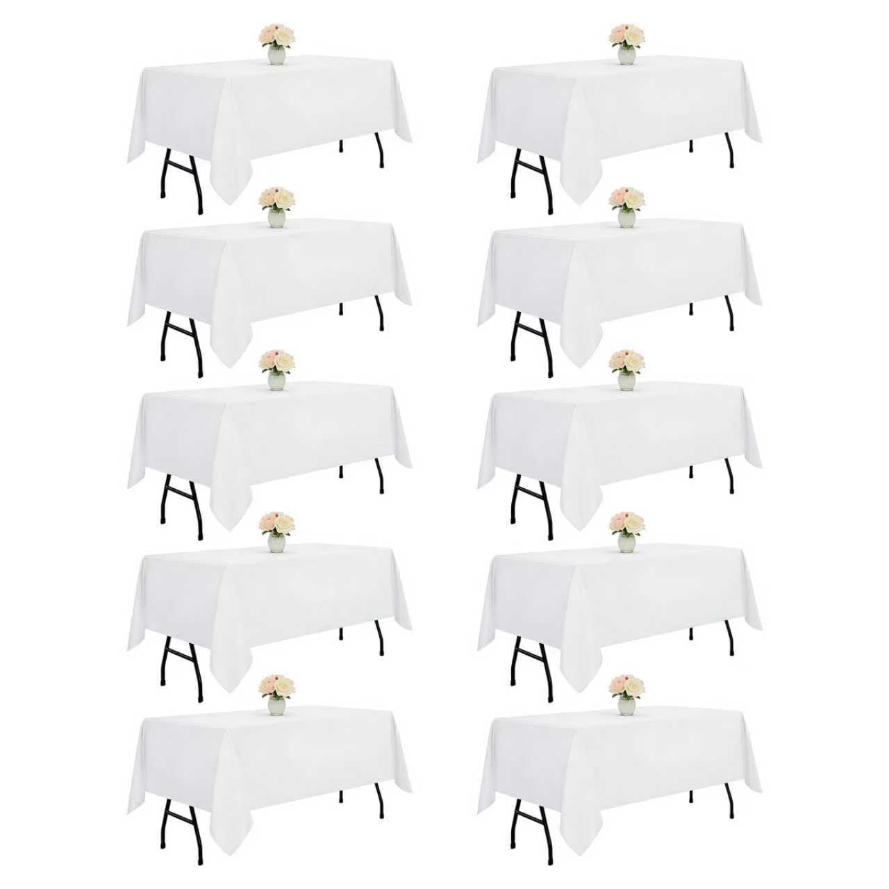 Photo 1 of DRESSMAKER 10 Pack White Rectangular Tablecloths 60"x102"