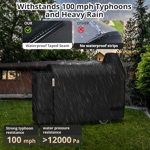 Image of PasWith Grill Cover for Pit Boss Austin XL,[900D Strong Tear-Resistant] Wood Pellet Smoker Cover for Pitboss 1000 Series,Waterproof Grill Cover for Pitboss Rancher XL,1100 Pro,1150,Z Grill 1000