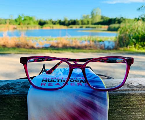 Sightline 6014 Purple Progressive Power Multifocus Reading Glasses With Premium Quality Acetate Frame And Ar Coated Lenses #TOP4