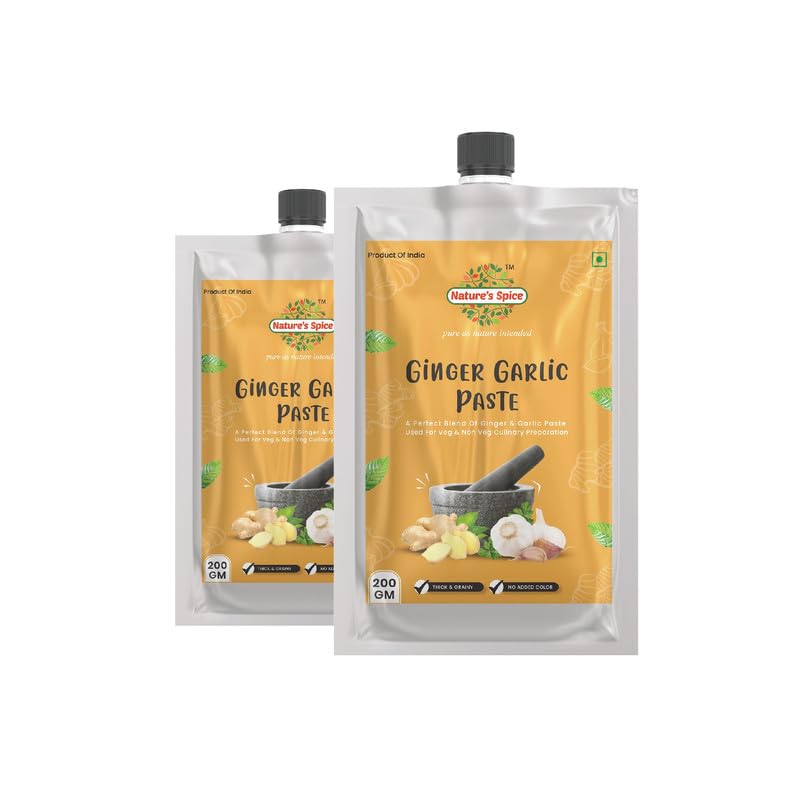 Natures Spice Ginger Garlic Paste - 400 Grams │ Combo Pack of 2 x 200 Grams Natural & Fresh Ginger & Garlic Mix Paste (B0CGJBMXYR) Amazon Price History, Amazon Price Tracker