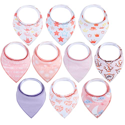 Image of Yoofoss Baby Bibs 10 Pack Soft and Absorbent Baby Bandana Drool Bibs for Boys Girls