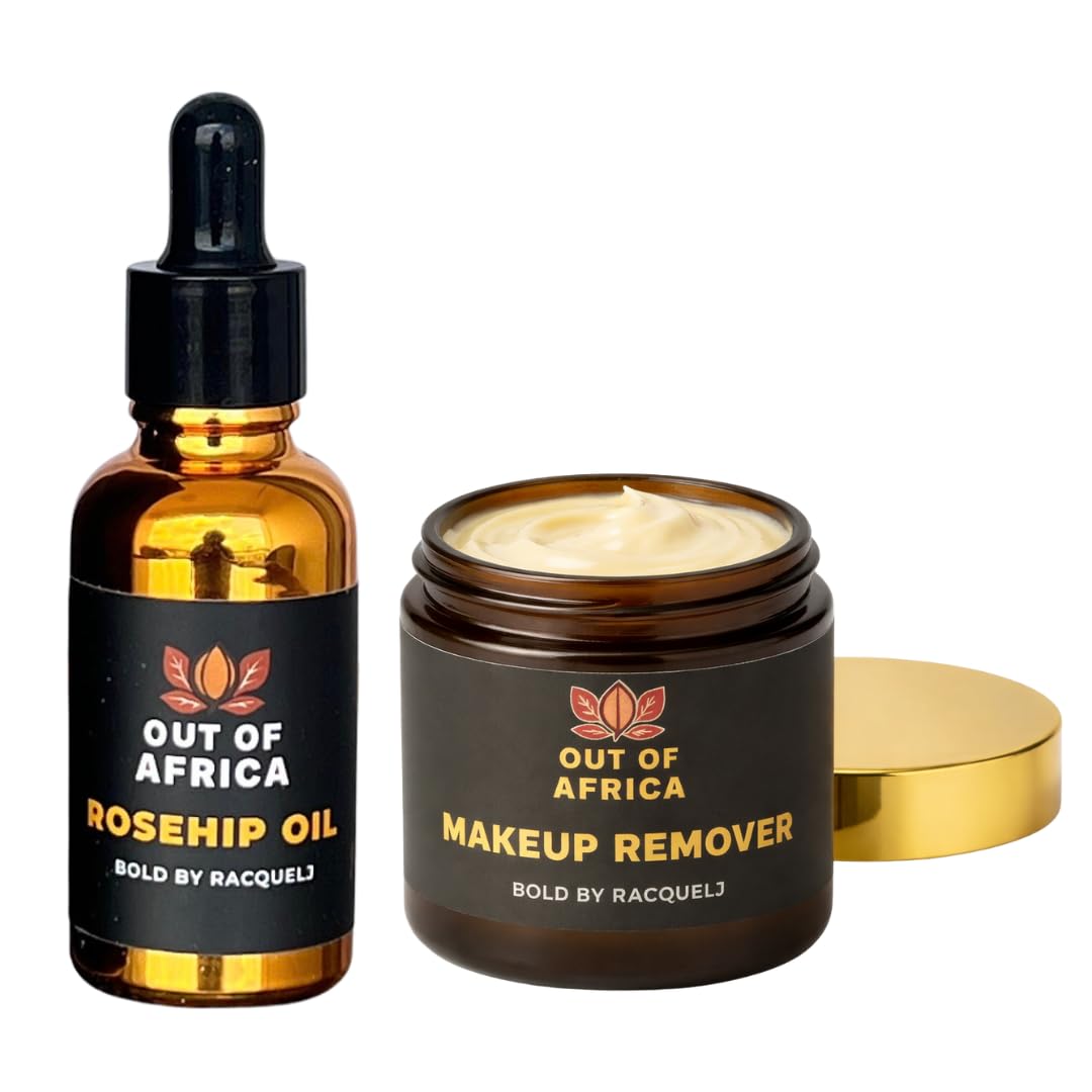 Makeup Remover + Rosehip Oil Duo – African Skincare, 2-Step Cleanse & Nourish Routine for All Skin Types