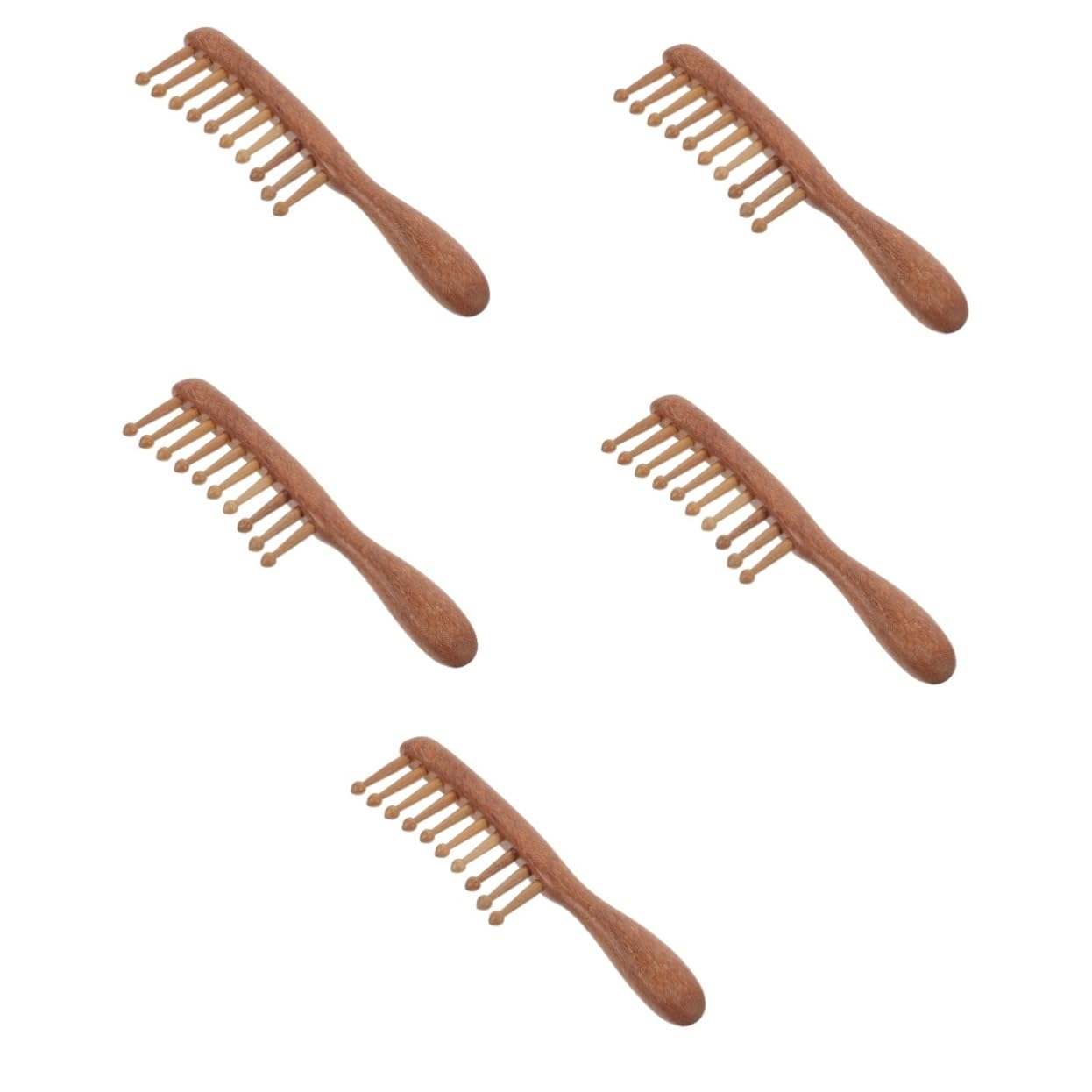 Healeved 5piezas Peine Sándalo Para Mujeres Mango Ergonómico Peine De Masaje Para Cabelludo Elegante y Duradero