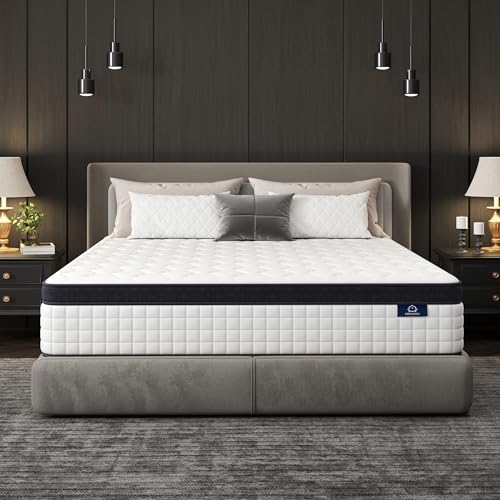FOCALSWEET Queen Mattress, Memory Foam Mattress in a Box, 12 Inch Hybrid Mattress Queen Size, Certified Safe Fabric, Medium Firm & Pressure Relief, Motion Isolation, Edge Support, 365 Nights Trial