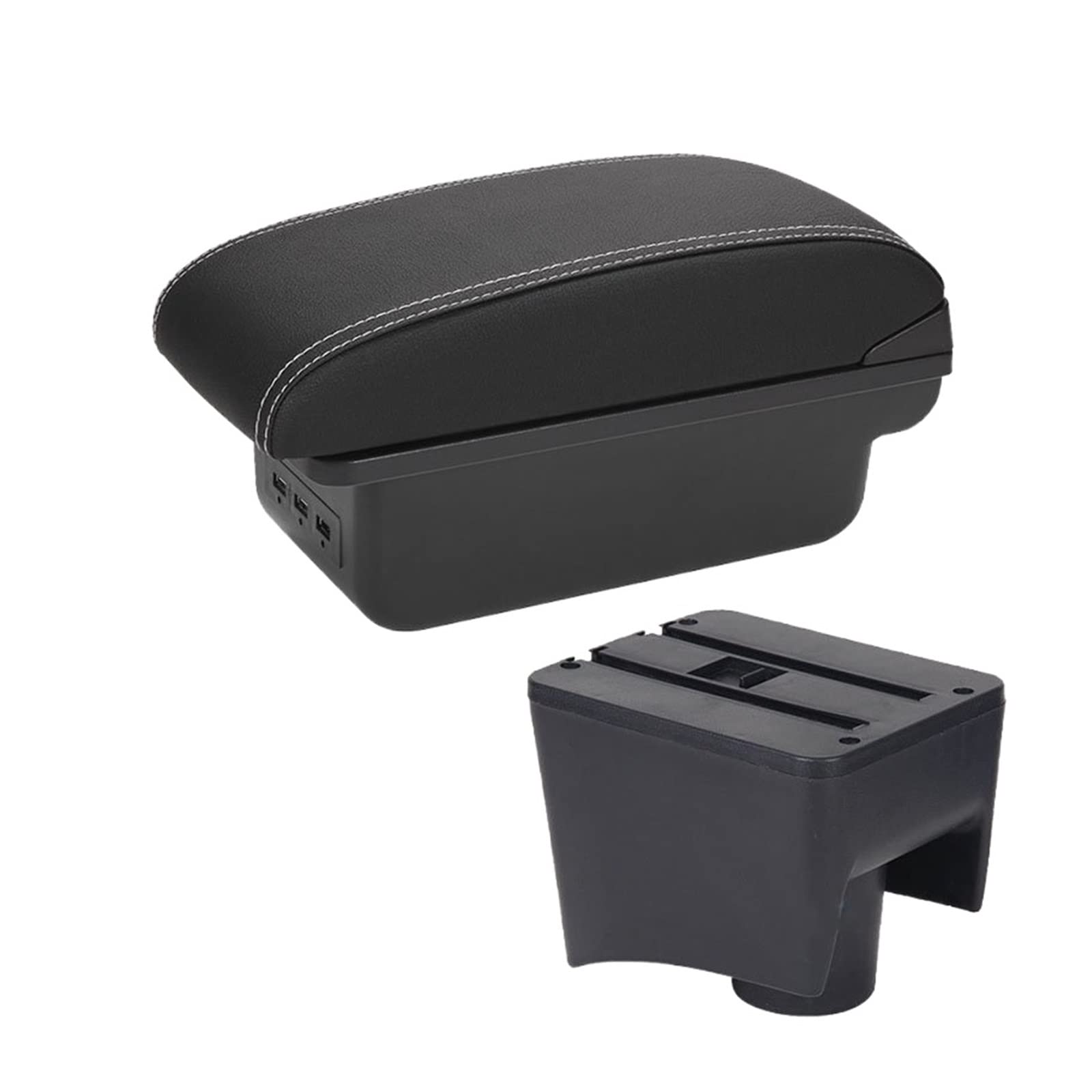Baiqimv For VW For POLO Mk5 6R For Vento 2012-2018 Car Armrest Box Interior Parts Center Console Storage Box Car Accessories USB(B3 3USB)