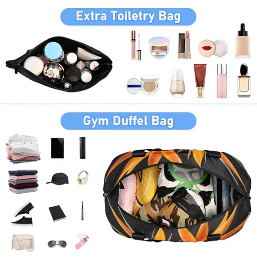 Travel Duffel Gym Sports Luggage Bag Expandable Large Capacity Strelitzia Reginae Flowers Sports Bag for Women and Men4