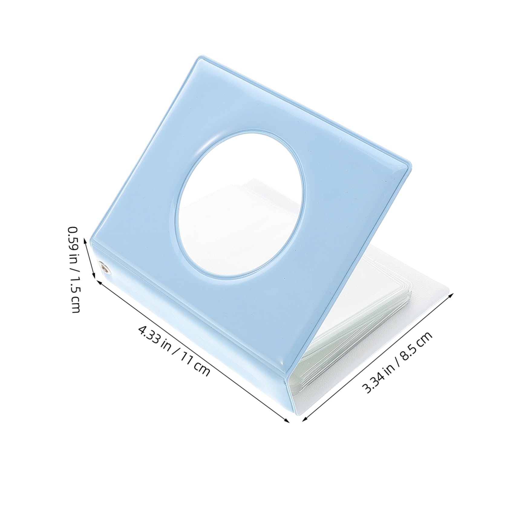 ERINGOGO Photocard Album Mini Binder Cute Hollow Mirror Design Sturdy Photo Card Holder Book Album for Organizing Cherished Memories Sky-