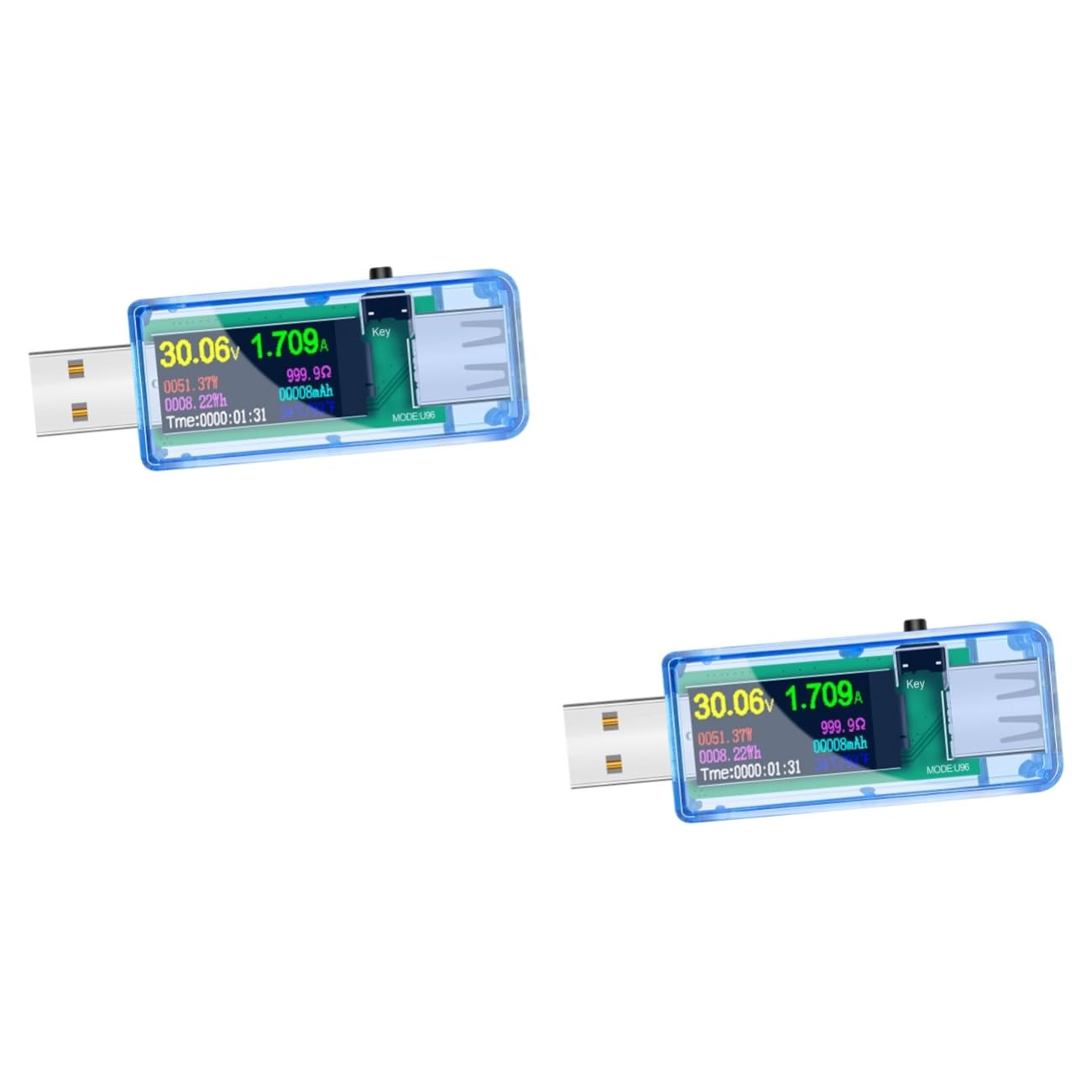 Hemobllo 2piezas Medidor Usb Multifuncional Probador De Voltaje y Corriente Pantalla Lcd De Alta Definición Para Cargadores Power Banks y Dispositivos Usb