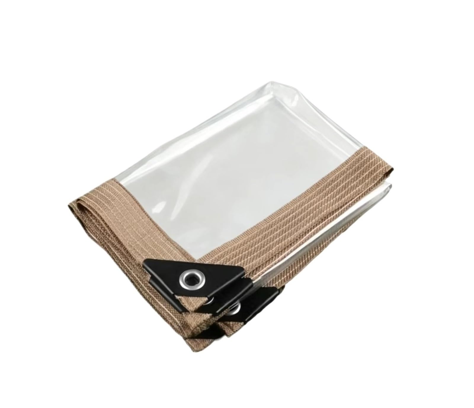 1pc 0.35mm/0.55mm PVC Transparent Rainproof Cloth Sunshade Outdoor Tarpaulin Garden Plant Pavilion Balcony Waterproof(Brown(0.35mm),2mx2m)