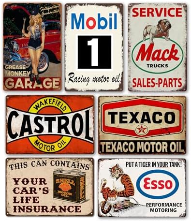 Sylty Retro Wolf's Head Oil Tin Sign - 12x12 Inch Metal Garage Decor For Man Cave, Bar, Or Workshop