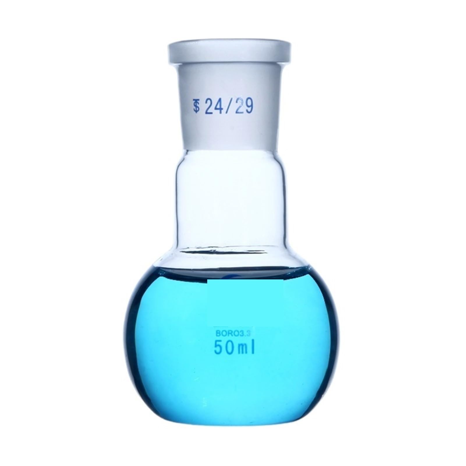 una botella hirviendo, Matraz de un solo puerto de fondo plano de vidrio de borosilicato grueso, resistencia al matraz estándar de laboratorio(250ml caliber 24mm)