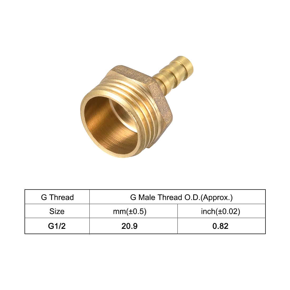 Connettori Per Tubo In Ottone Sourcingmap - Raccordo A Barbiglio 6mm Con Filetto Femmina G1/4, 5 Pezzi