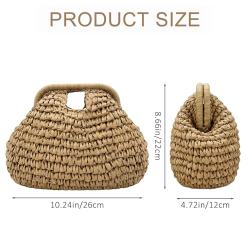 Image of Beurlike Straw Clutch Purses for Women Crossbody Vacation handbags Woven Boho Pouch bags summer Beach Evening Bags