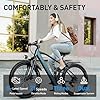 umzxni 26" Electric Bike, 750W Peak Motor, Step-Through Ebike for Adults, 360WH Removable Battery, Up to 40miles, Max 23MPH Urban Commuter E-Bike, 21 Speeds & Front Suspension (Black) #4