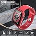 pzoz Compatible for Apple Watch Series SE2 /6/5 /4 /SE 44mm Case with Screen Protector Accessories Slim Guard Thin Bumper Full Coverage Matte Hard Cover Defense Edge for iWatch Women Men GPS (Red)