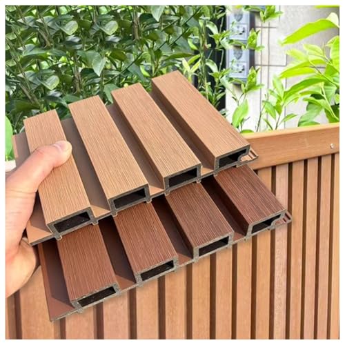 Sichtschutzzaun für den Außenbereich, brauner Verbundwerkstoff, Holz, Kunststoff, dekorativ, selbsttragend und ineinandergreifend, für Tor/Balkon (22 x 120 cm)