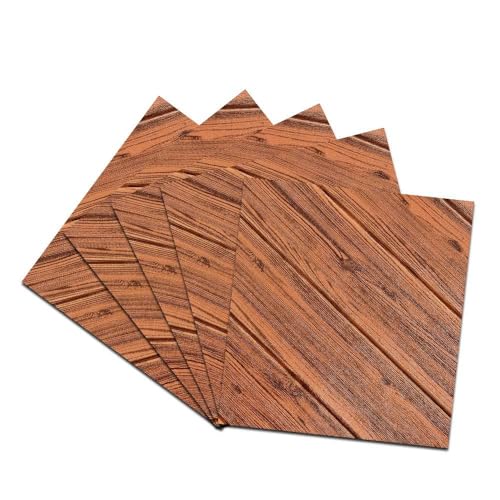 3D Wall Stickers, FOME PE Foam 3D Brick Wall Tile Easy Self-Adhesive Design Wall Paper Wood Decorative Foam Wall Panels Peel and Stick for Kitchen/Bathroom/Living Room/Bedroom Decor 30.3x27.6 inch