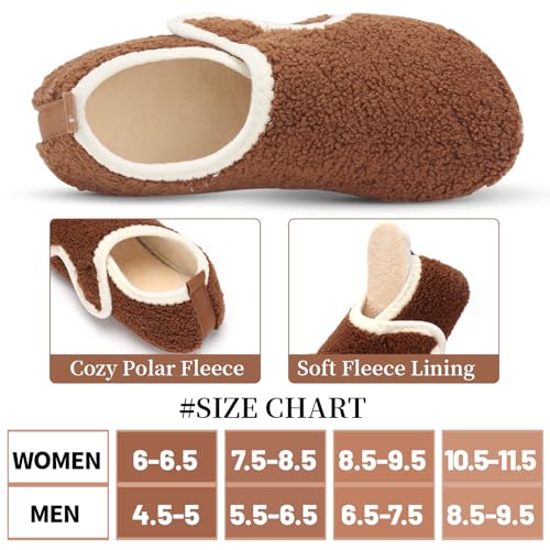 Image of Ibeauti Women Mens House Slippers Lightweight Comfy Barefoot Slipper Socks Rubber Sole House Shoes for Indoor /Outdoor Bedroom Travel